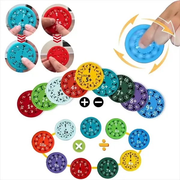 Math Fact Fidget Spinners 9pcs - Math Fact Fidget Spinners 9pcs - Image 0 of 5