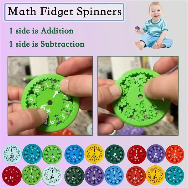 Math Fact Fidget Spinners 9pcs - Math Fact Fidget Spinners 9pcs - Image 2 of 5