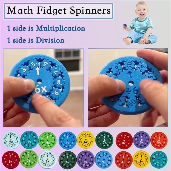 Math Fact Fidget Spinners 9pcs - Math Fact Fidget Spinners 9pcs - Image 3 of 5