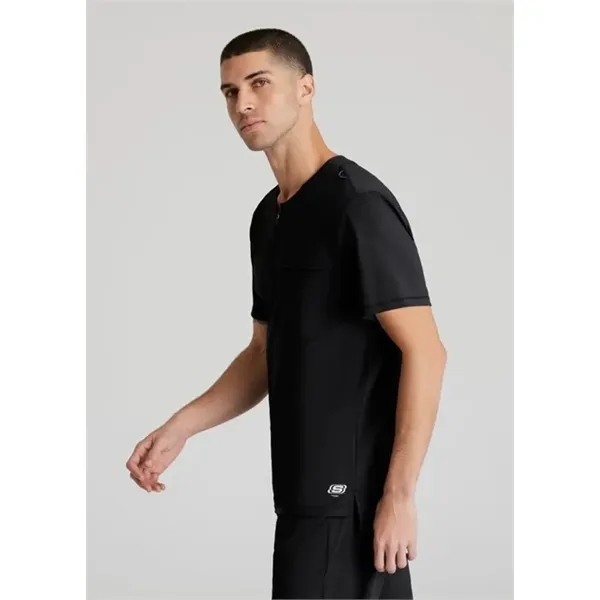Skechers Slip-ins Men's Single Pocket Curved Neck Scrub Top - Skechers Slip-ins Men's Single Pocket Curved Neck Scrub Top - Image 2 of 6