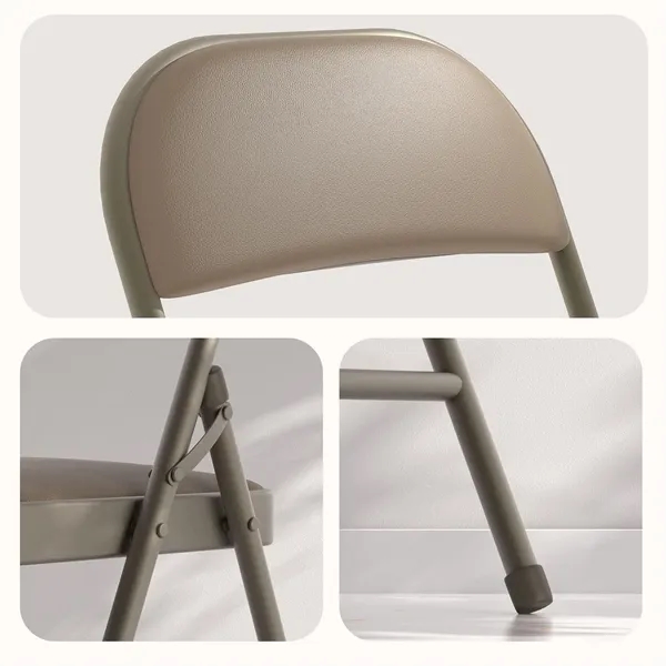 Metal  Folding Chairs with Cushion and Back - Metal  Folding Chairs with Cushion and Back - Image 4 of 4