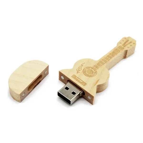 Bamboo USB Flash Drive Maple Wooden Guitar Shape - Bamboo USB Flash Drive Maple Wooden Guitar Shape - Image 3 of 10