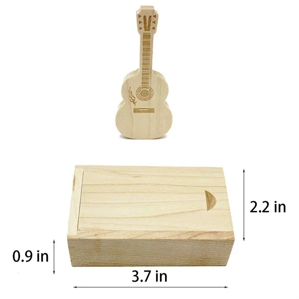 Bamboo USB Flash Drive Maple Wooden Guitar Shape - Bamboo USB Flash Drive Maple Wooden Guitar Shape - Image 1 of 10