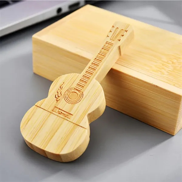 Bamboo USB Flash Drive Maple Wooden Guitar Shape - Bamboo USB Flash Drive Maple Wooden Guitar Shape - Image 4 of 10