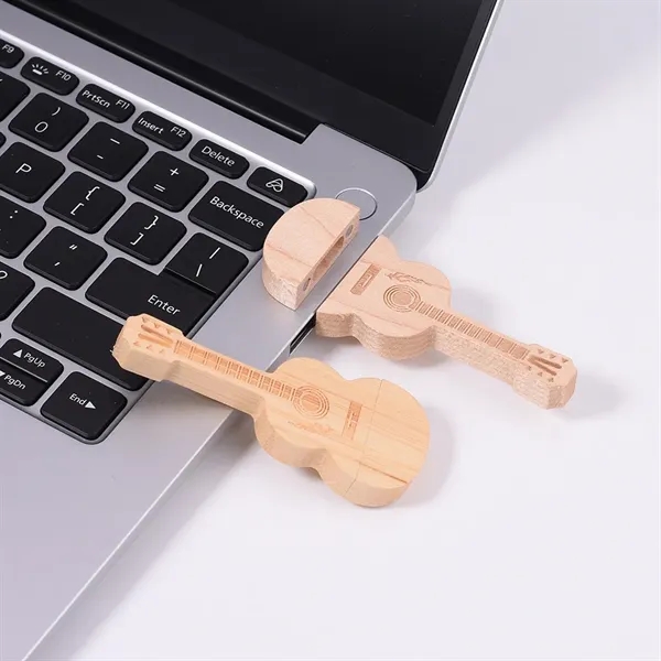 Bamboo USB Flash Drive Maple Wooden Guitar Shape - Bamboo USB Flash Drive Maple Wooden Guitar Shape - Image 2 of 10