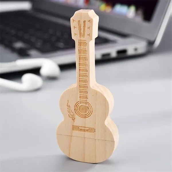 Bamboo USB Flash Drive Maple Wooden Guitar Shape - Bamboo USB Flash Drive Maple Wooden Guitar Shape - Image 5 of 10