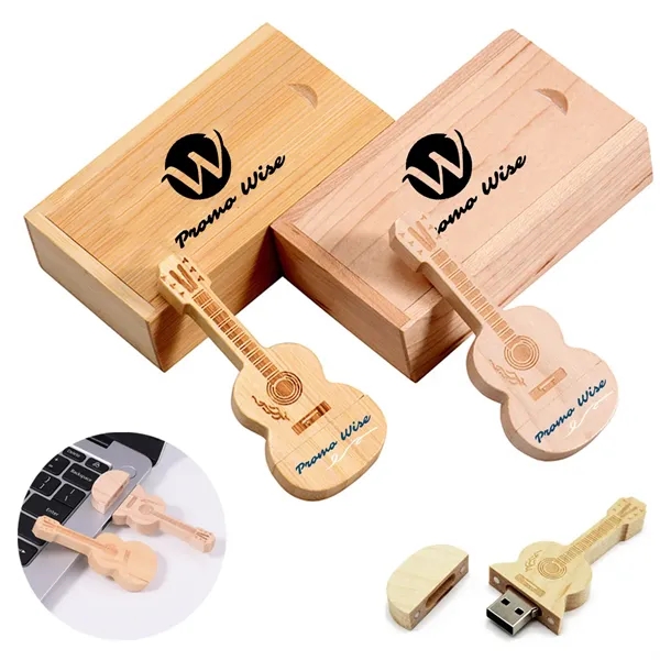 Bamboo USB Flash Drive Maple Wooden Guitar Shape - Bamboo USB Flash Drive Maple Wooden Guitar Shape - Image 0 of 10