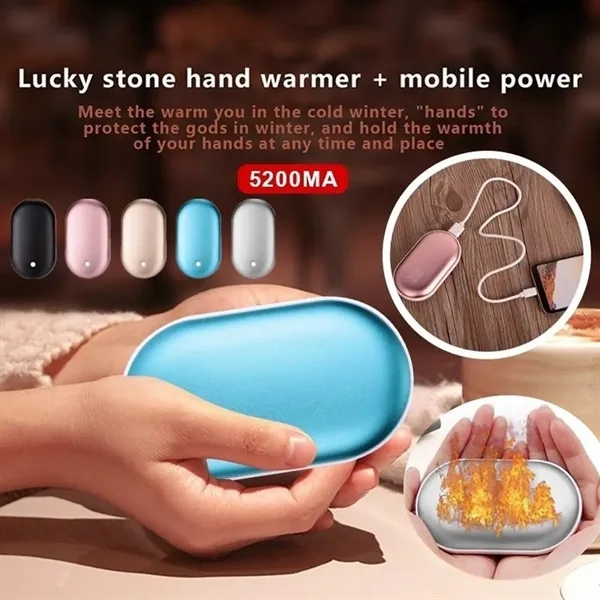 2-in-1 5200mah Electric Portable Hand Warmer & Power Bank - 2-in-1 5200mah Electric Portable Hand Warmer & Power Bank - Image 0 of 6