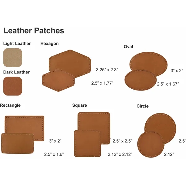 Genuine Leather Patch with Stitched Border - Genuine Leather Patch with Stitched Border - Image 1 of 1