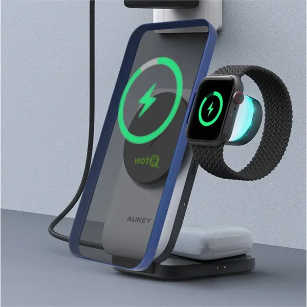 Aukey qi2 Foldable 3-in-1 Magnetic Ultra Fast Wireless Char - Aukey qi2 Foldable 3-in-1 Magnetic Ultra Fast Wireless Char - Image 11 of 14