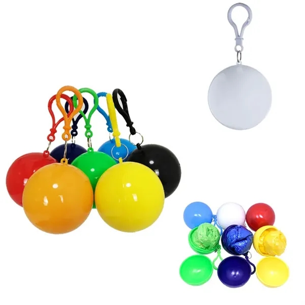 Portable Emergency Waterproof Disposable Rain Poncho Ball - Portable Emergency Waterproof Disposable Rain Poncho Ball - Image 1 of 7