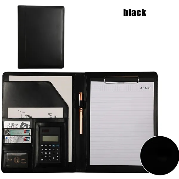 Customized Pu Leather Portfolio With Logo Or Text - Customized Pu Leather Portfolio With Logo Or Text - Image 2 of 4