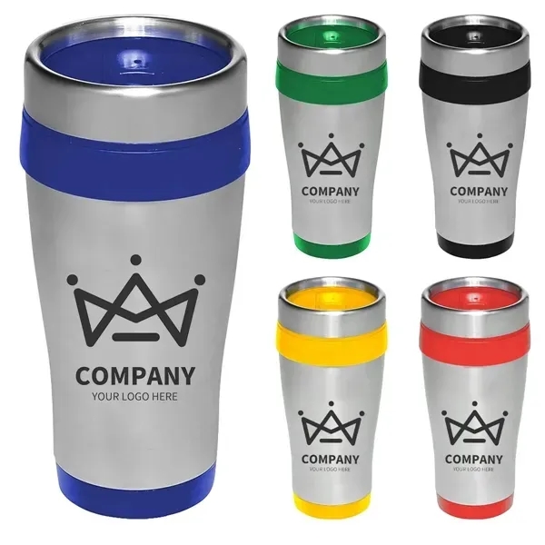 Custom Insulated Stainless Steel Travel Mugs 14 oz. with Lid - Custom Insulated Stainless Steel Travel Mugs 14 oz. with Lid - Image 2 of 2