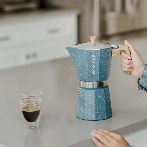 GROSCHE® Stone 3 Cup Stovetop Moka Pot Espresso Coffee Maker - GROSCHE® Stone 3 Cup Stovetop Moka Pot Espresso Coffee Maker - Image 7 of 8