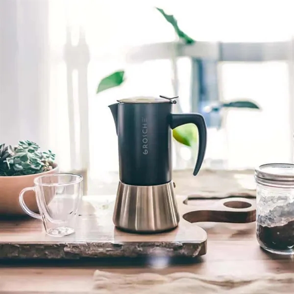 GROSCHE® Steel 6 Cup Stovetop Moka Pot Espresso Coffee Maker - GROSCHE® Steel 6 Cup Stovetop Moka Pot Espresso Coffee Maker - Image 1 of 7