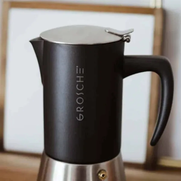 GROSCHE® Steel 6 Cup Stovetop Moka Pot Espresso Coffee Maker - GROSCHE® Steel 6 Cup Stovetop Moka Pot Espresso Coffee Maker - Image 2 of 7