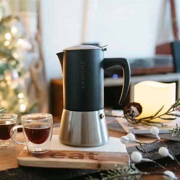 GROSCHE® Steel 6 Cup Stovetop Moka Pot Espresso Coffee Maker - GROSCHE® Steel 6 Cup Stovetop Moka Pot Espresso Coffee Maker - Image 4 of 7