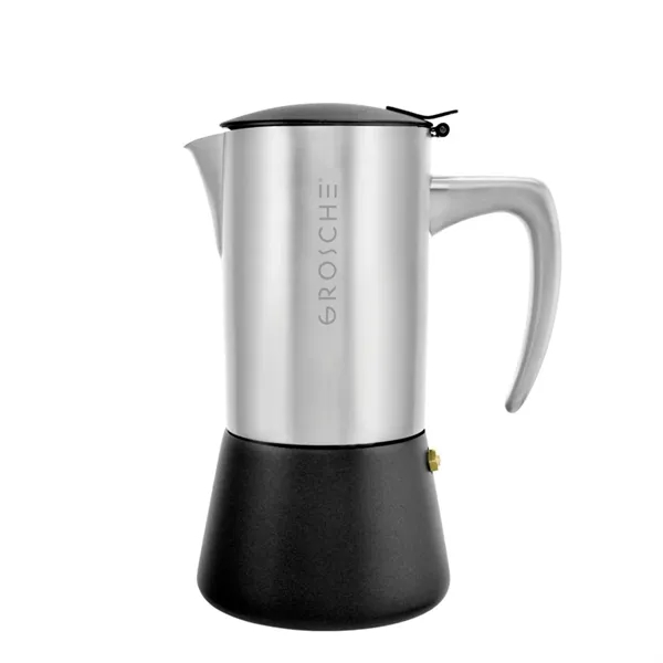 GROSCHE® Steel 6 Cup Stovetop Moka Pot Espresso Coffee Maker - GROSCHE® Steel 6 Cup Stovetop Moka Pot Espresso Coffee Maker - Image 6 of 7