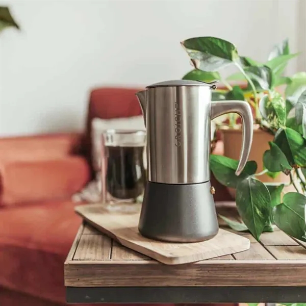 GROSCHE® Steel 10 Cup Stovetop Moka Pot Espresso Coffee Make - GROSCHE® Steel 10 Cup Stovetop Moka Pot Espresso Coffee Make - Image 1 of 5