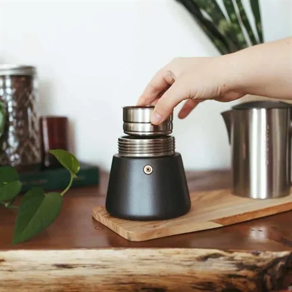 GROSCHE® Steel 10 Cup Stovetop Moka Pot Espresso Coffee Make - GROSCHE® Steel 10 Cup Stovetop Moka Pot Espresso Coffee Make - Image 3 of 5