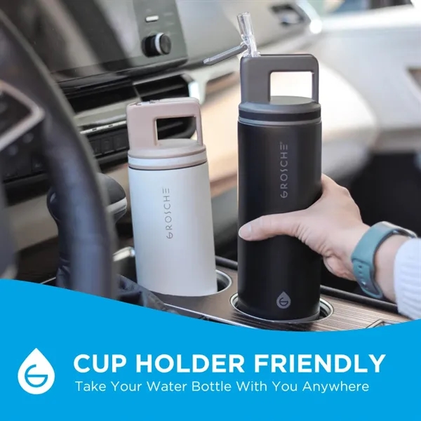 20 oz. GROSCHE® Flip 'N Sip Insulated Straw Water Bottle