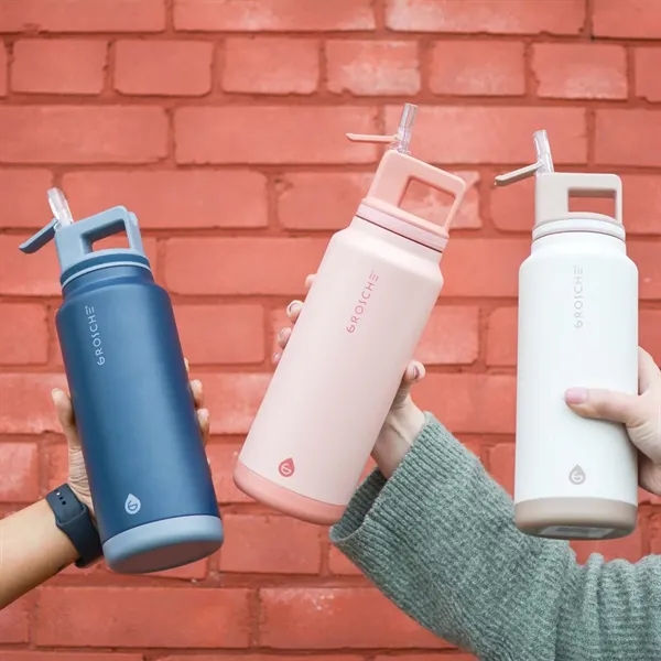 20 oz. GROSCHE® Flip 'N Sip Insulated Straw Water Bottle