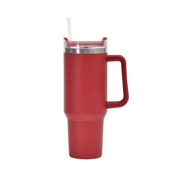 40oz Stainless Steel Insulated Cup With Straw Handle - 40oz Stainless Steel Insulated Cup With Straw Handle - Image 4 of 6