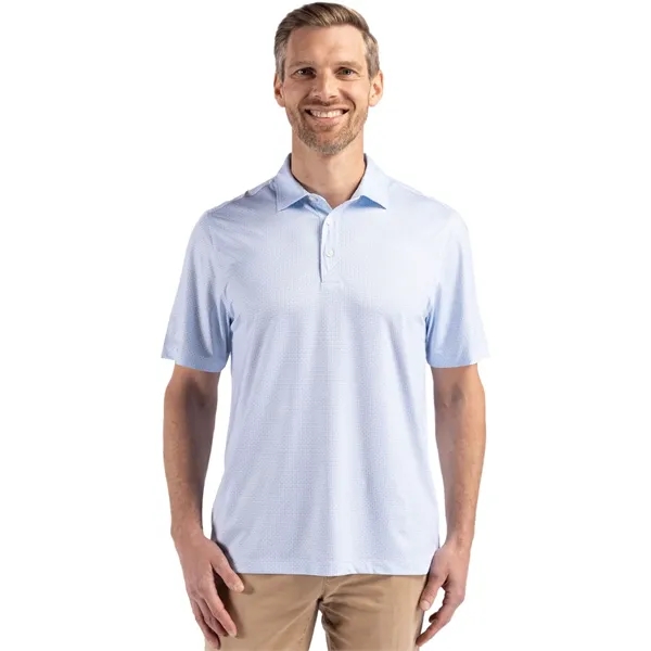 Cutter & Buck Pike Eco Diamond Dot Print Recycled Mens Polo - Cutter & Buck Pike Eco Diamond Dot Print Recycled Mens Polo - Image 1 of 13