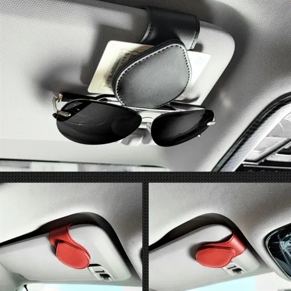 PU Leather Sunglasses Holders for Car Visor - PU Leather Sunglasses Holders for Car Visor - Image 5 of 15