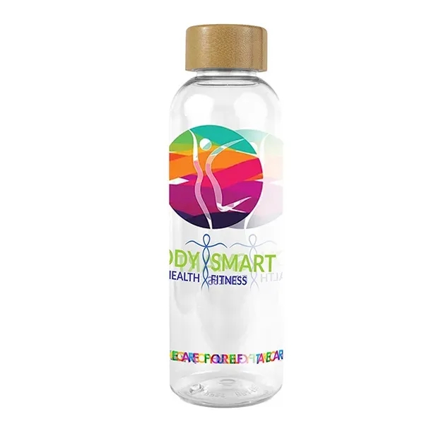 CLEARLY 22 oz. Recycled RPET Bottle With Bamboo Cap - CLEARLY 22 oz. Recycled RPET Bottle With Bamboo Cap - Image 0 of 10