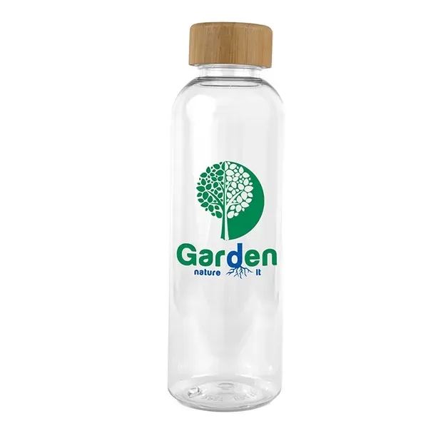 CLEARLY 22 oz. Recycled RPET Bottle With Bamboo Cap - CLEARLY 22 oz. Recycled RPET Bottle With Bamboo Cap - Image 1 of 10