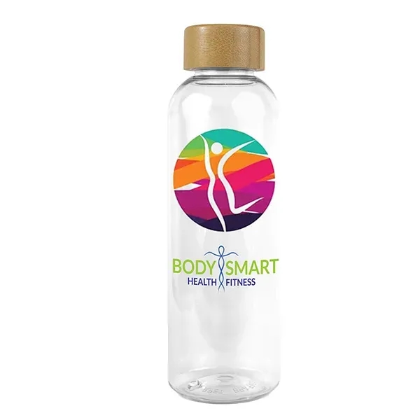 CLEARLY 22 oz. Recycled RPET Bottle With Bamboo Cap - CLEARLY 22 oz. Recycled RPET Bottle With Bamboo Cap - Image 2 of 10