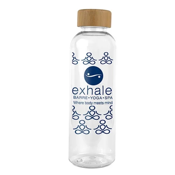 CLEARLY 22 oz. Recycled RPET Bottle With Bamboo Cap - CLEARLY 22 oz. Recycled RPET Bottle With Bamboo Cap - Image 4 of 10