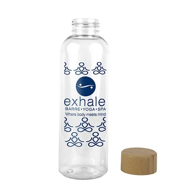 CLEARLY 22 oz. Recycled RPET Bottle With Bamboo Cap - CLEARLY 22 oz. Recycled RPET Bottle With Bamboo Cap - Image 6 of 10