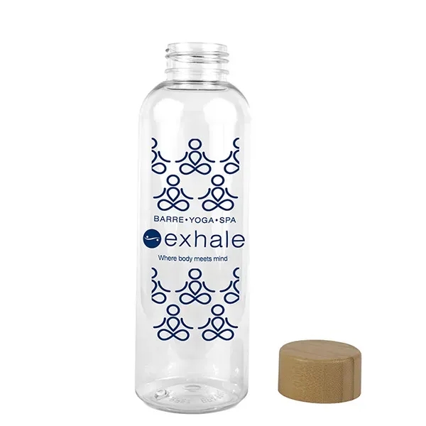 CLEARLY 22 oz. Recycled RPET Bottle With Bamboo Cap - CLEARLY 22 oz. Recycled RPET Bottle With Bamboo Cap - Image 7 of 10
