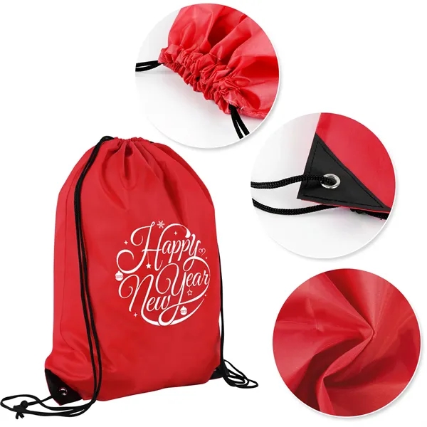 14" x 18" Polyester Drawstring Backpack - 14" x 18" Polyester Drawstring Backpack - Image 1 of 19