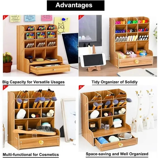 Wooden Desk Organizer - Wooden Desk Organizer - Image 2 of 5