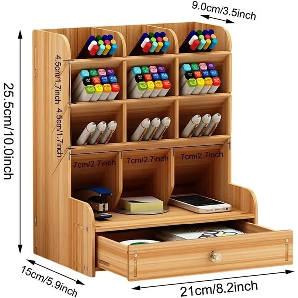 Wooden Desk Organizer - Wooden Desk Organizer - Image 4 of 5
