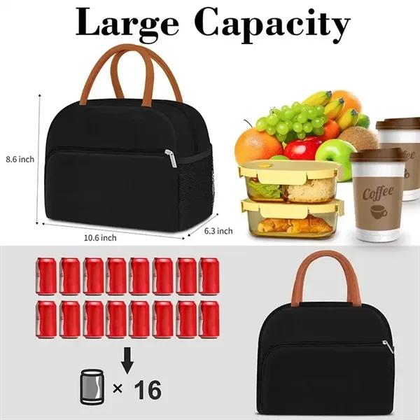 Reusable Insulated Cooler Lunch Bag For Work Office Travel - Reusable Insulated Cooler Lunch Bag For Work Office Travel - Image 1 of 12
