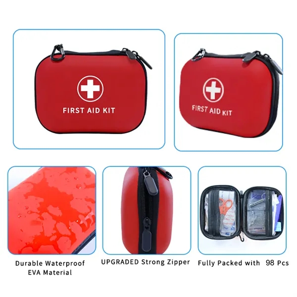 98 Pieces Portable Waterproof Eva First Aid Kit - 98 Pieces Portable Waterproof Eva First Aid Kit - Image 3 of 5