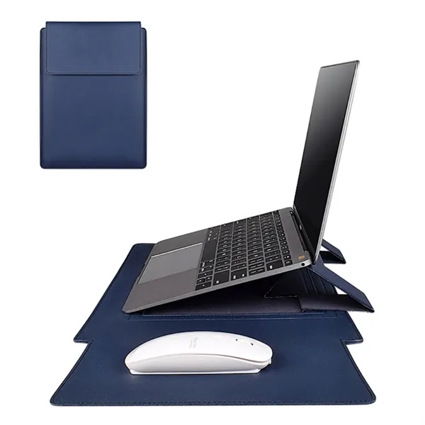 15.4 inch PU Leather Laptop Sleeve with Stand - 15.4 inch PU Leather Laptop Sleeve with Stand - Image 6 of 8