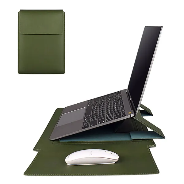 15.4 inch PU Leather Laptop Sleeve with Stand - 15.4 inch PU Leather Laptop Sleeve with Stand - Image 8 of 8