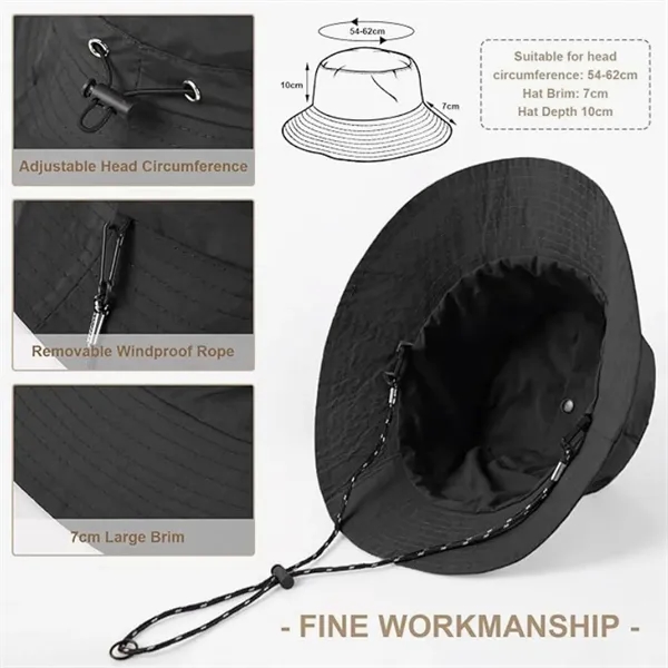Unisex Waterproof Wide Brim Boonie Bucket Sun Hat - Unisex Waterproof Wide Brim Boonie Bucket Sun Hat - Image 1 of 4