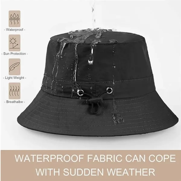 Unisex Waterproof Wide Brim Boonie Bucket Sun Hat - Unisex Waterproof Wide Brim Boonie Bucket Sun Hat - Image 2 of 4