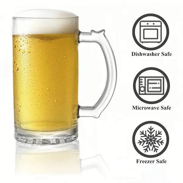 12OZ Large capacity glass beer mug with handle (350ML) - 12OZ Large capacity glass beer mug with handle (350ML) - Image 2 of 3