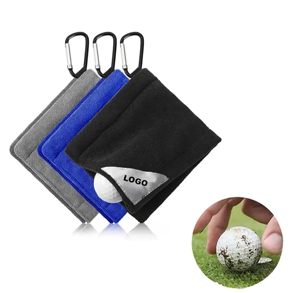 Golf Ball Pocket Towel with Clip - Golf Ball Pocket Towel with Clip - Image 0 of 4