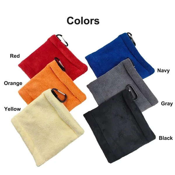 Golf Ball Pocket Towel with Clip - Golf Ball Pocket Towel with Clip - Image 1 of 4