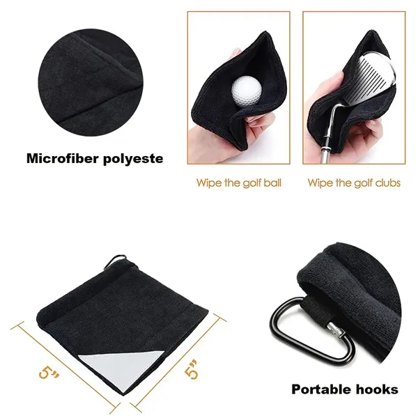 Golf Ball Pocket Towel with Clip - Golf Ball Pocket Towel with Clip - Image 2 of 4