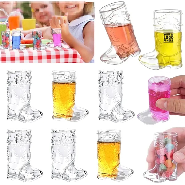 1oz Mini Plastic Cowboy Shot Boot Cups - 1oz Mini Plastic Cowboy Shot Boot Cups - Image 0 of 2