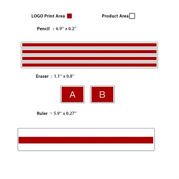 8 in 1 Stationary Set Pencils Ruler Eraser Sharpener - 8 in 1 Stationary Set Pencils Ruler Eraser Sharpener - Image 2 of 4